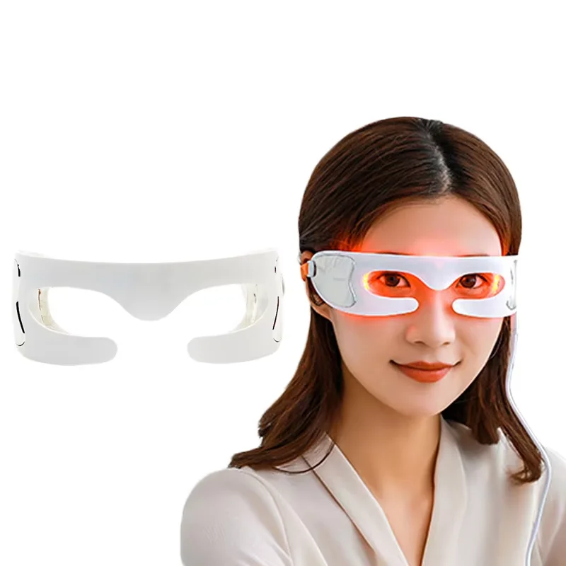 Máscara de olho led terapia de luz vermelha vibração massageador para rugas olheiras anti envelhecimento redução de inchaço dispositivo de cuidados com a pele