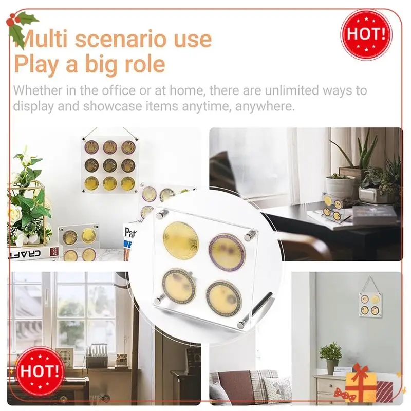 ABLE-Challenge-Coins أكريليك شفاف مختوم عرض مقاوم للغبار إطارات عرض قابلة للجمع لهواة جمع العملات المعدنية قدامى المحاربين القدامى