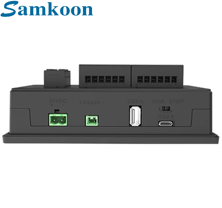 PLC مع شاشة 4.3 بوصة 8 مدخلات 8 مخرج USB RS485 HMI + PLC الكل في واحد