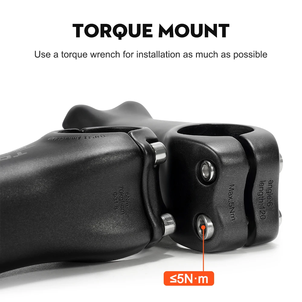 TOSEEK Fahrrad-Vorbau aus Kohlefaser für MTB/Rennrad 6/17 Grad 70-130mm MTB Rennrad-Komponenten – Detail 8
