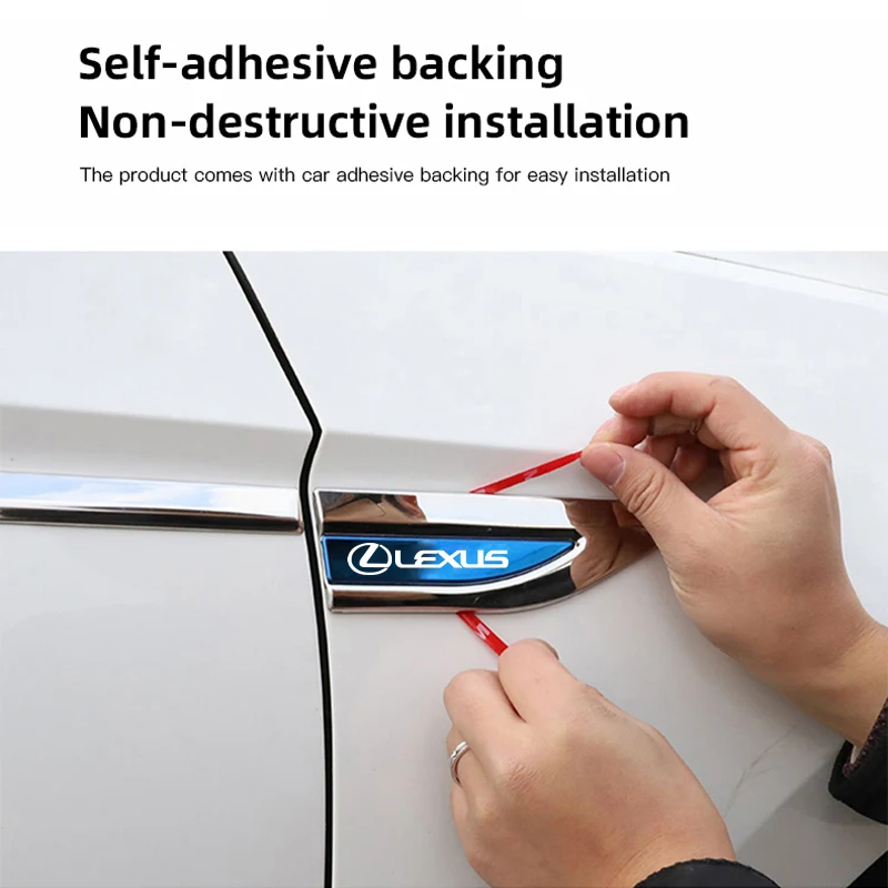 جسم السيارة واقية ملصق معدني سيارة درابزين الجانب شفرة شارة لكزس GS IS LS500h ES260 ES300h RX350h NX260 UX260 LM RZ450e
