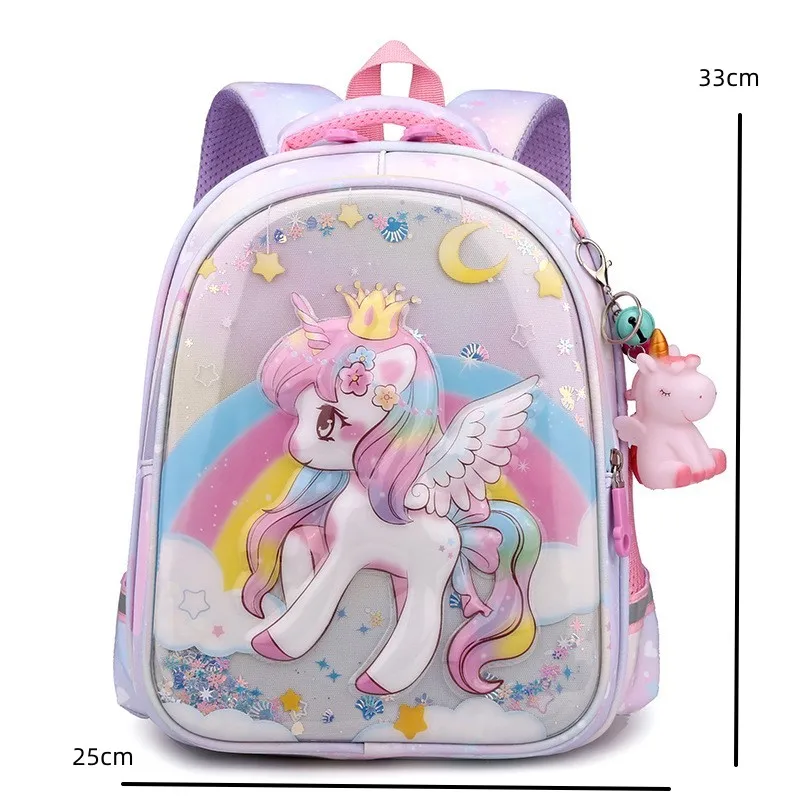 Cartoon 3D Unicorn Mermaid Backpacks Children Students  New Grade 1-6 Primary Girls  Anime Large Schoolbags