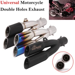38-51mm Universal Motorcycle Exhaust Muffler Dual Right Left Escape Double Down DB Killer For CBR1000RR NMAX R6 CB650f NC700