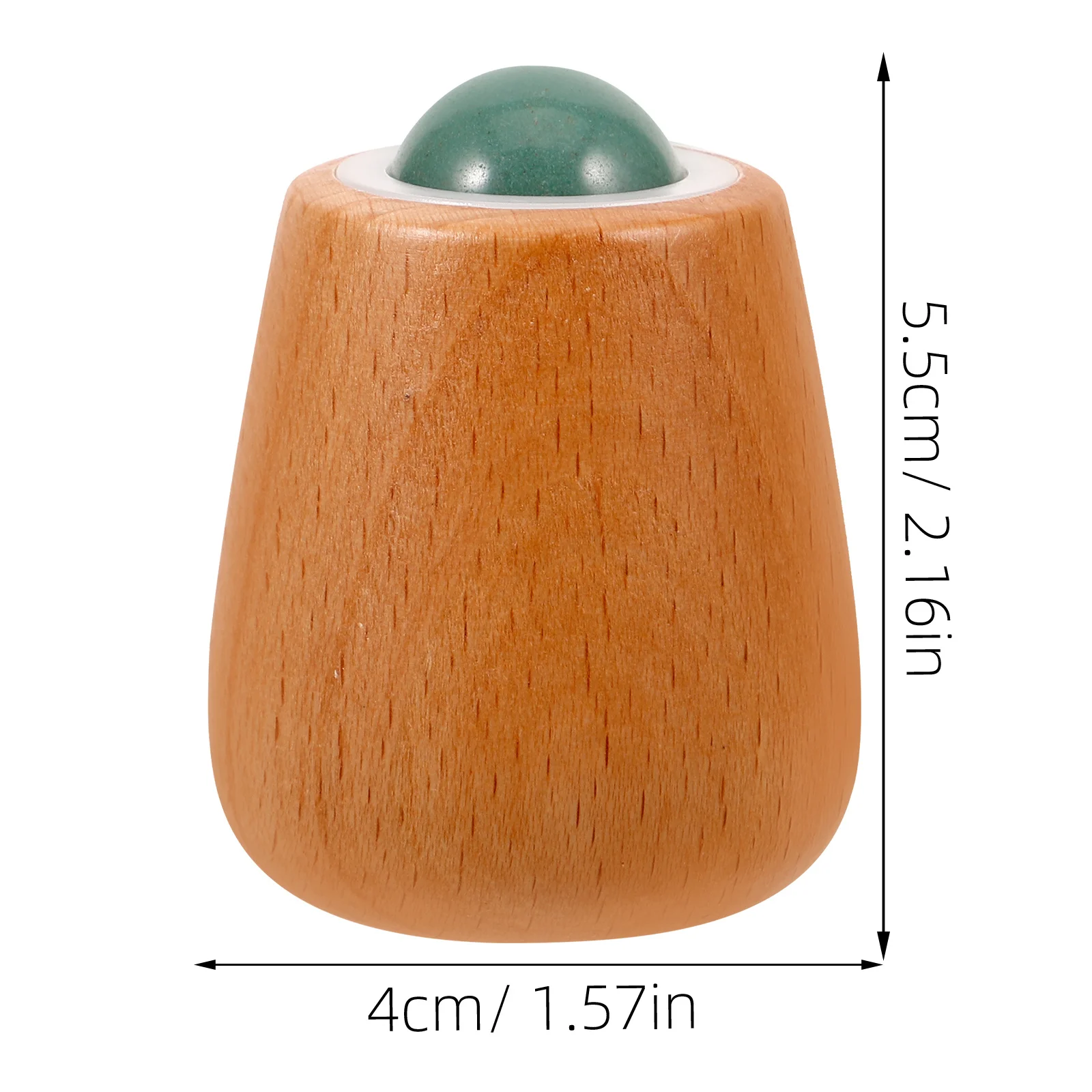 Rodillo de Jade, herramienta de masaje Facial, mango de madera para alivio de la tensión muscular Facial, rodillo de belleza portátil para hinchazón de ojos
