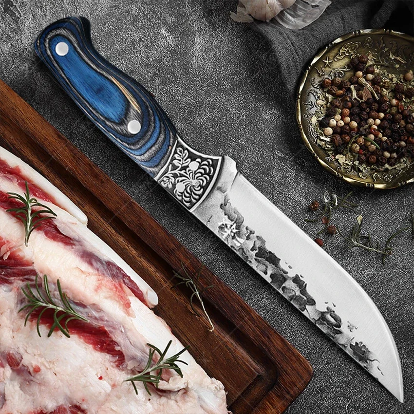 Professional Kitchen Knives Stainless Steel Knife Handmade Bone Cleaver Boning Chef Knife Peeling Fruit Forged Meat Cutting