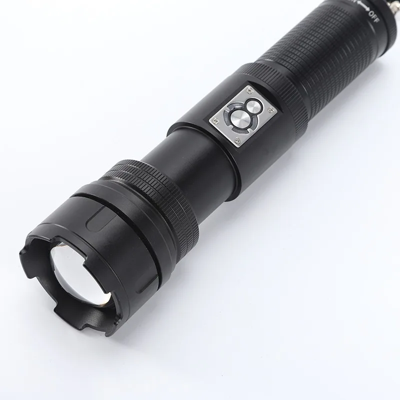 ليزر أبيض عالي الطاقة - مصباح يدوي فائق السطوع - قابل لإعادة الشحن، طويل الأمد، فانوس للتخييم مع تحذير الضوء الأحمر في الهواء الطلق #5