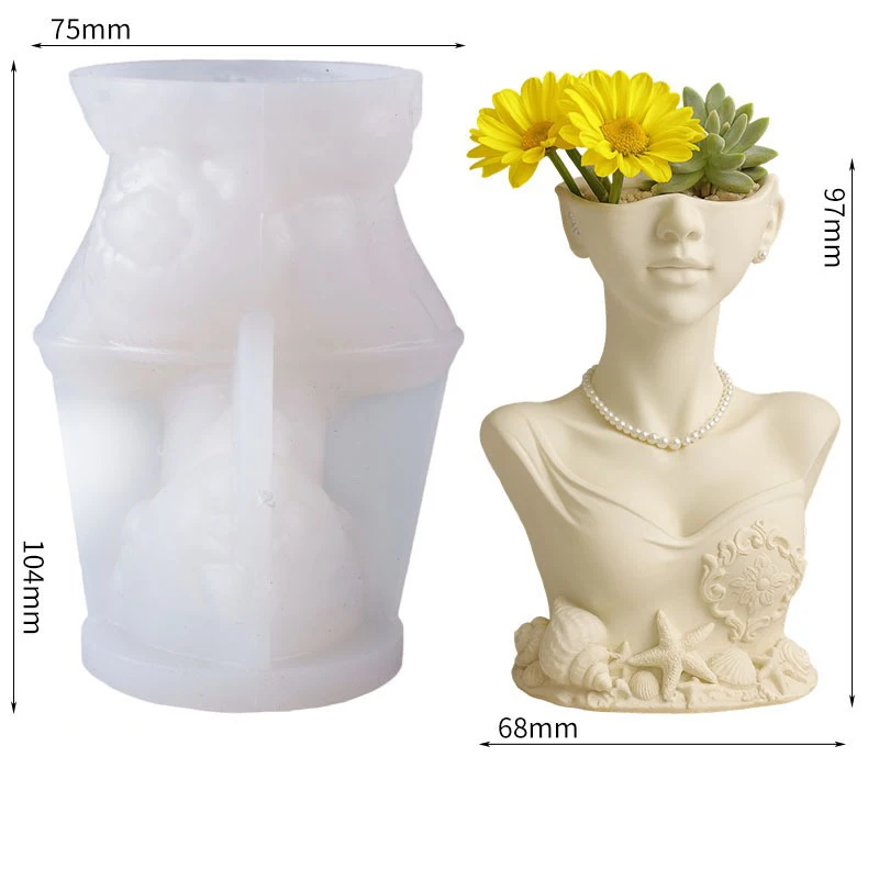 

Силиконовая форма для гипсовых подставок для цветов и декоративных емкостей в виде цветка для девочек, для ароматерапии, DIY