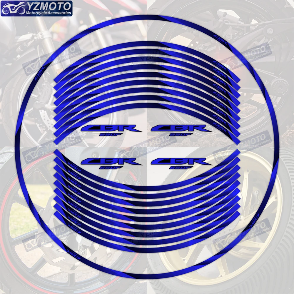 

Светоотражающие 17-дюймовые наклейки на колеса мотоцикла, гоночный обод, полосатая лента, наклейка на ступицу, украшение для мотоцикла для Honda CBR650F CBR 650F
