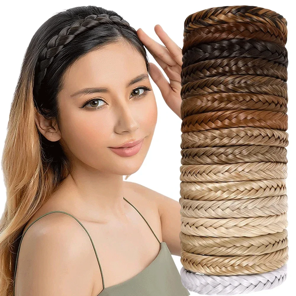 Women Hair Band Fishbone Braid Lazy Wig Twist Braid Headband Hairpin Bohemia Fashion Non-slip Headdress Bridal Hair Accessories