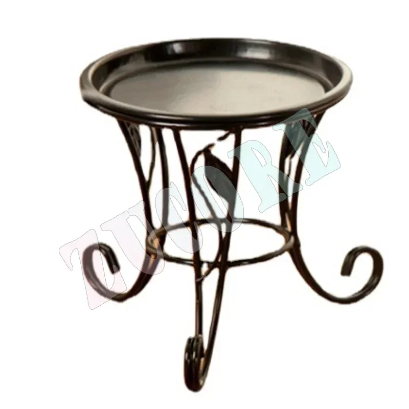 Schwarzer Pflanzenständer aus Metall für den Innenbereich, 13,5 cm hoch, Vintage-Eck-Pflanzenständerhalter und Pflanzenständer für den Garten im Freien