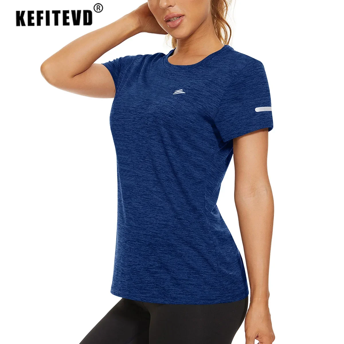 KEFITEVD Women Short Sleeve T-Shirt Quick Dry Athletic Casual T Shirts Workout Gym Yoga Wear Training Running Jogging T Shirt