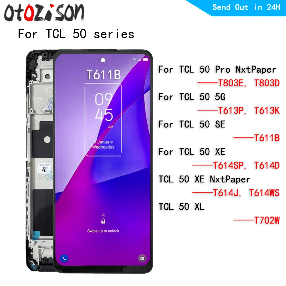 Para TCL 50 Pro NxtPaper pantalla LCD para TCL 50 50SE 50XE NxtPaper 50XL Digitalizador de pantalla de Panel táctil con montaje de marco