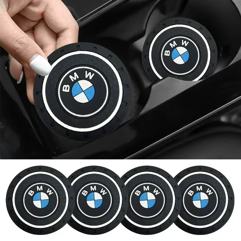 Car Coaster Non Slip Pad Cup Holder Mat For BMW E36 E39 E46 E60 E90 E90 F01 F10 F30 G01 G20 G21 G30 G11 F15 X5 X3 Accessories