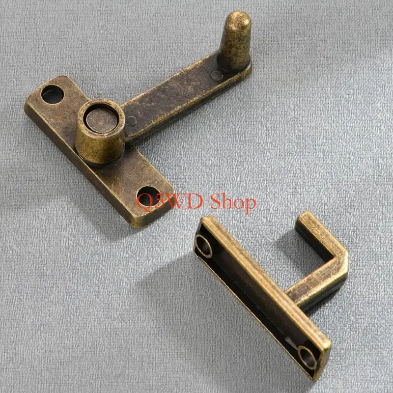 Q5WD Retros Styles Zincs Alloys Box Lock Clasps Metal Door Latches Guard for Antique