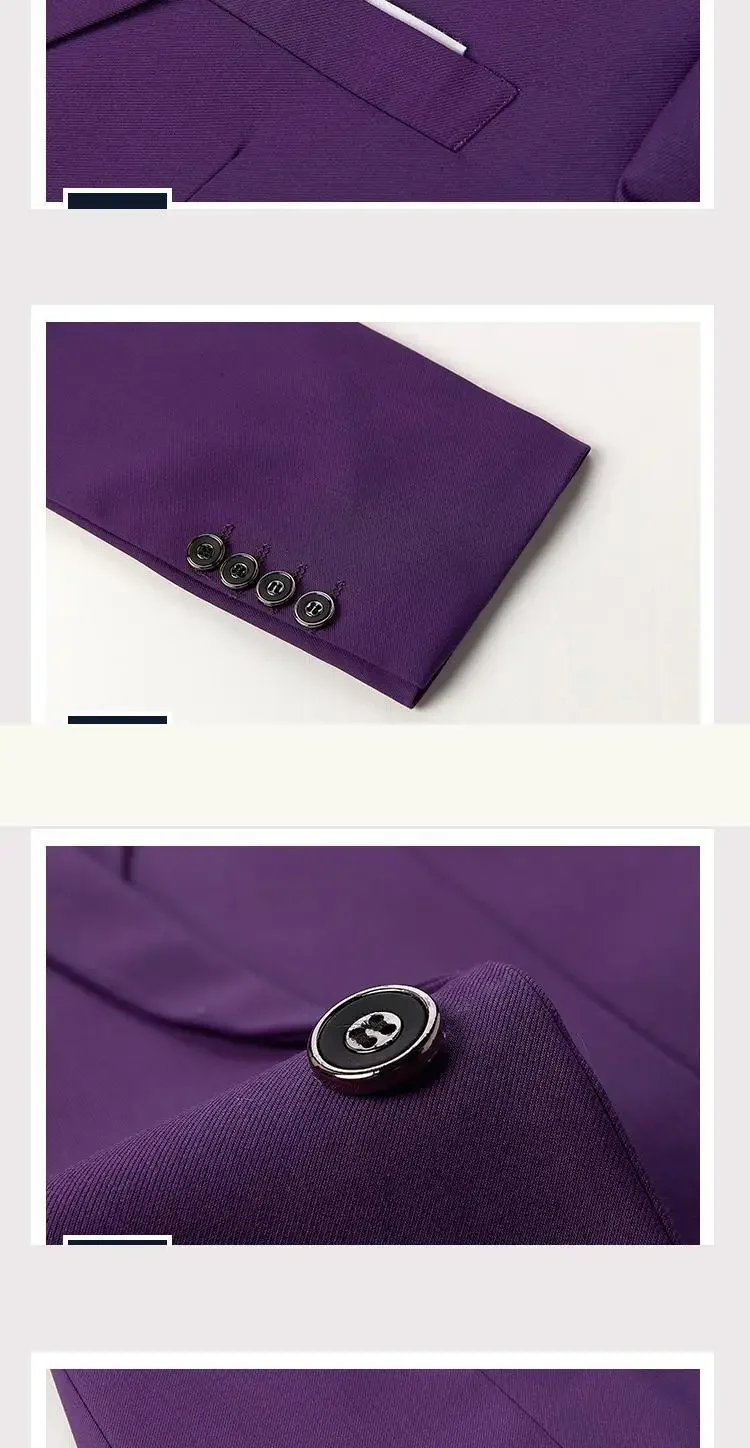 Weiße formelle Jacken für Herren, zwei Knöpfe, langärmelig, koreanische Herrenanzugjacken, Bürokleidung, Hochzeitsblazer – Detail 14
