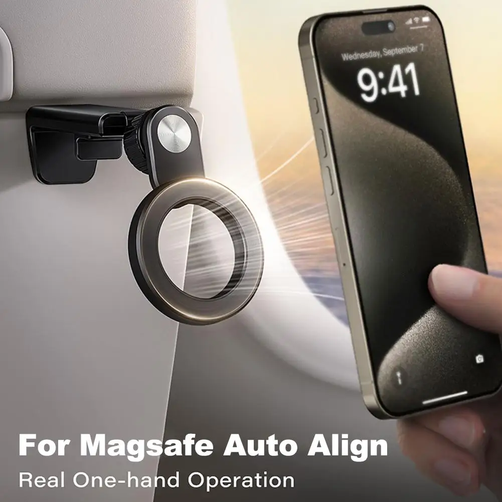 Magnetic Airplane Phone Holder Travel Essentials Flexible Rotation Hands-Free Airplane Phone Mount For IPhone 15 Pro Max F8F2