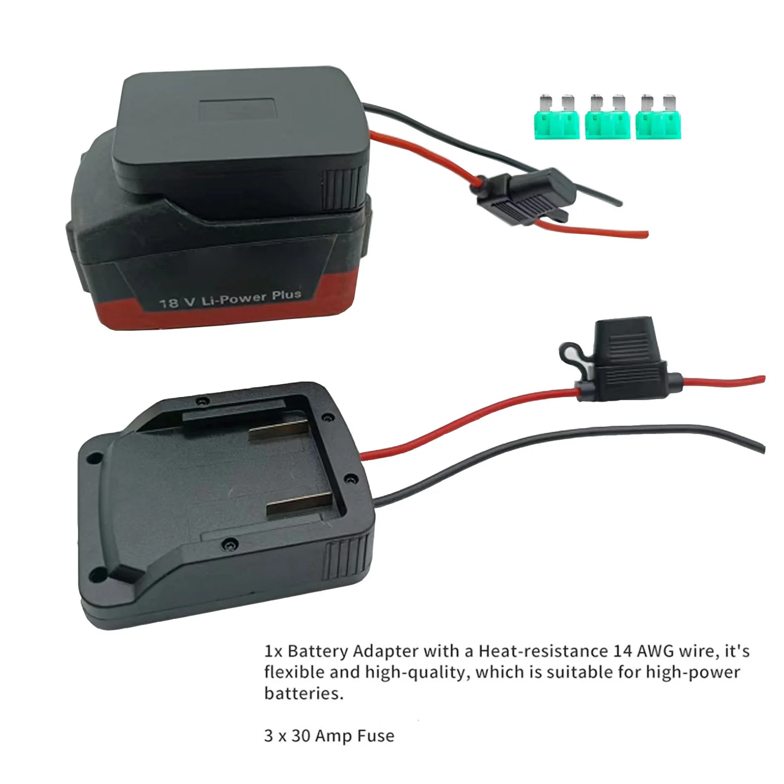 Imagem -03 - Adaptador de Bateria para Metabo 18v Li-ion Base de Bateria Adaptador de Saída de Conexão de Tomada Faça Você Mesmo com Suporte de Fusível