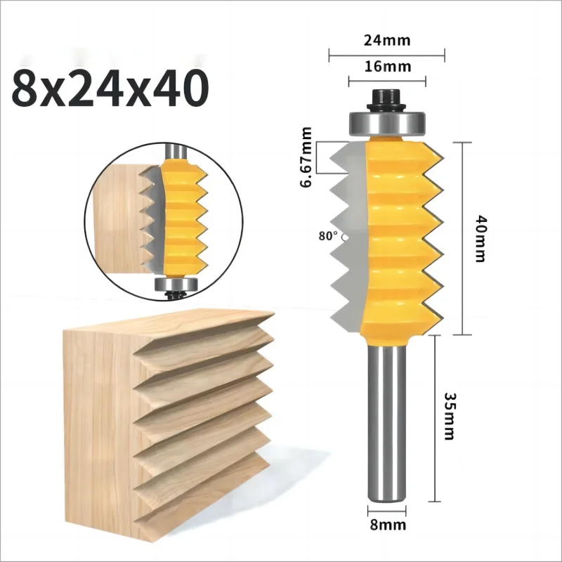 8mm handle multi tooth tenon joint cutter, woodworking line cutter, slotting cutter, woodworking milling cutter, splicing cutter