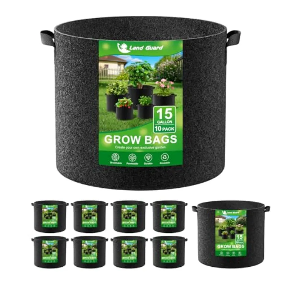 

Pack Fabric Grow Bags 1, Thickened Nonwoven Garden Pots, Growing Bags with Handles, Black