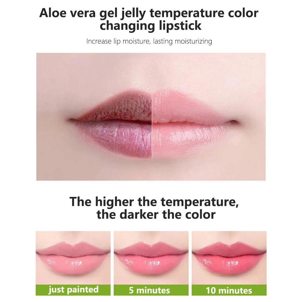 Aloe Vera Moisturizing Lip Balm Temperature Color Change Lipstick Long Lasting Waterproof Nourishing Lip Korean Makeup Cosmetics