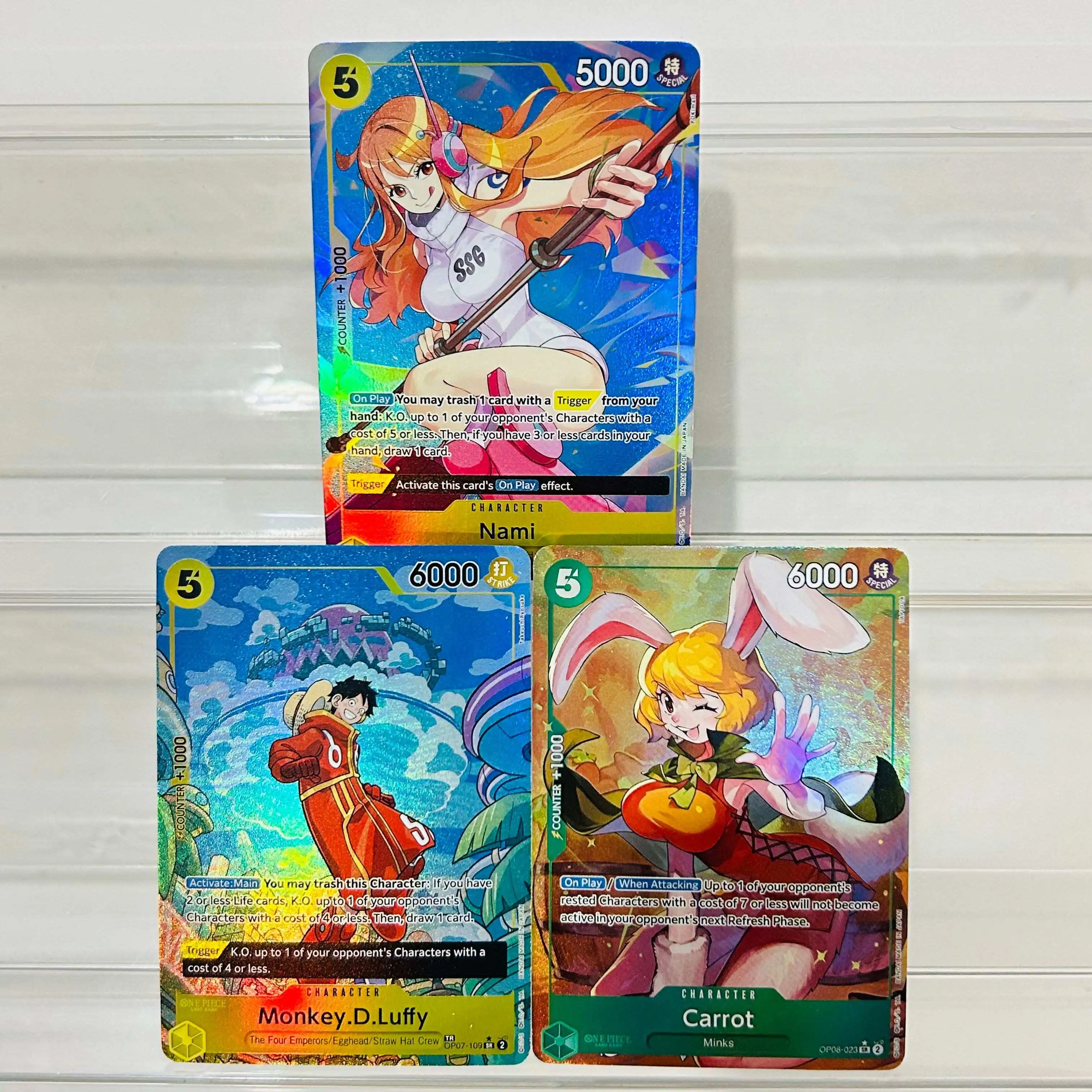 One Piece Luffy OP07-109 TR Card English Version Holographic Texture Cards Perfect Condition DIY Premium Anime Collection Card
