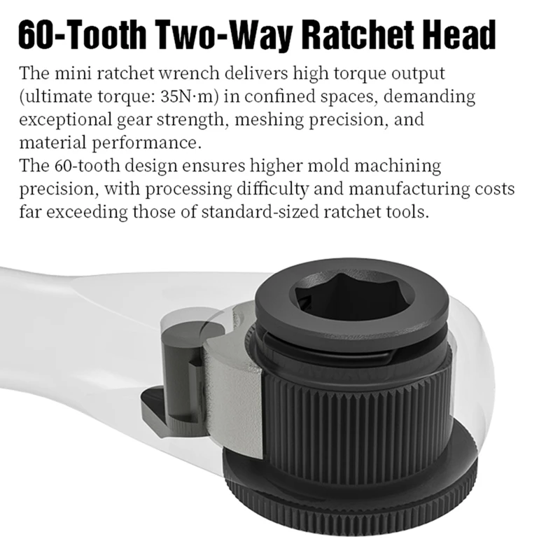 LEBYCLE Two-Way Portable Ratchet Wrench High Quality 60 Tooth Ratchet Wrench Torque Screwdriver Portable Bike Repair Tools