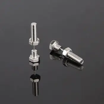 2件裝哥德式男女通用龐克搖滾不鏽鋼釘螺絲耳環新奇穿刺飾品搖滾穿刺飾品 10 最佳銷售 歌德式穿孔 - №3