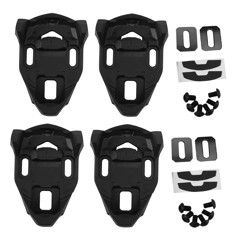 4Pcs Bike Cleat Set Plastic Black Road Bike Cycling Pedal Cleat Lock Replacement For Time Iclic/X-Presso Pedal