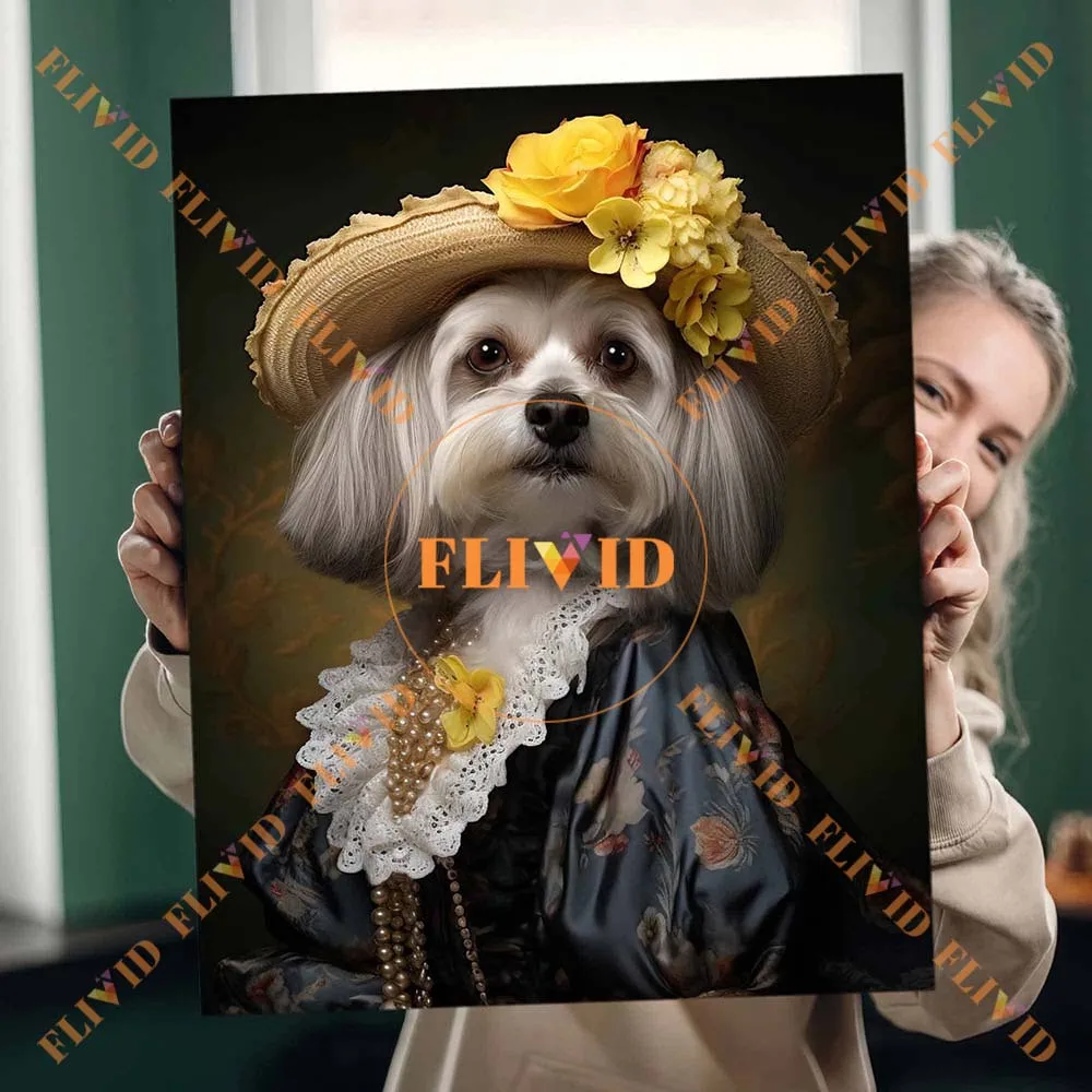 

Custom Royal Madam Portrait General Soldier Cat Dog Poster Wall Art Canvas Painting Wall Pictures For Living Room Decor Unframed