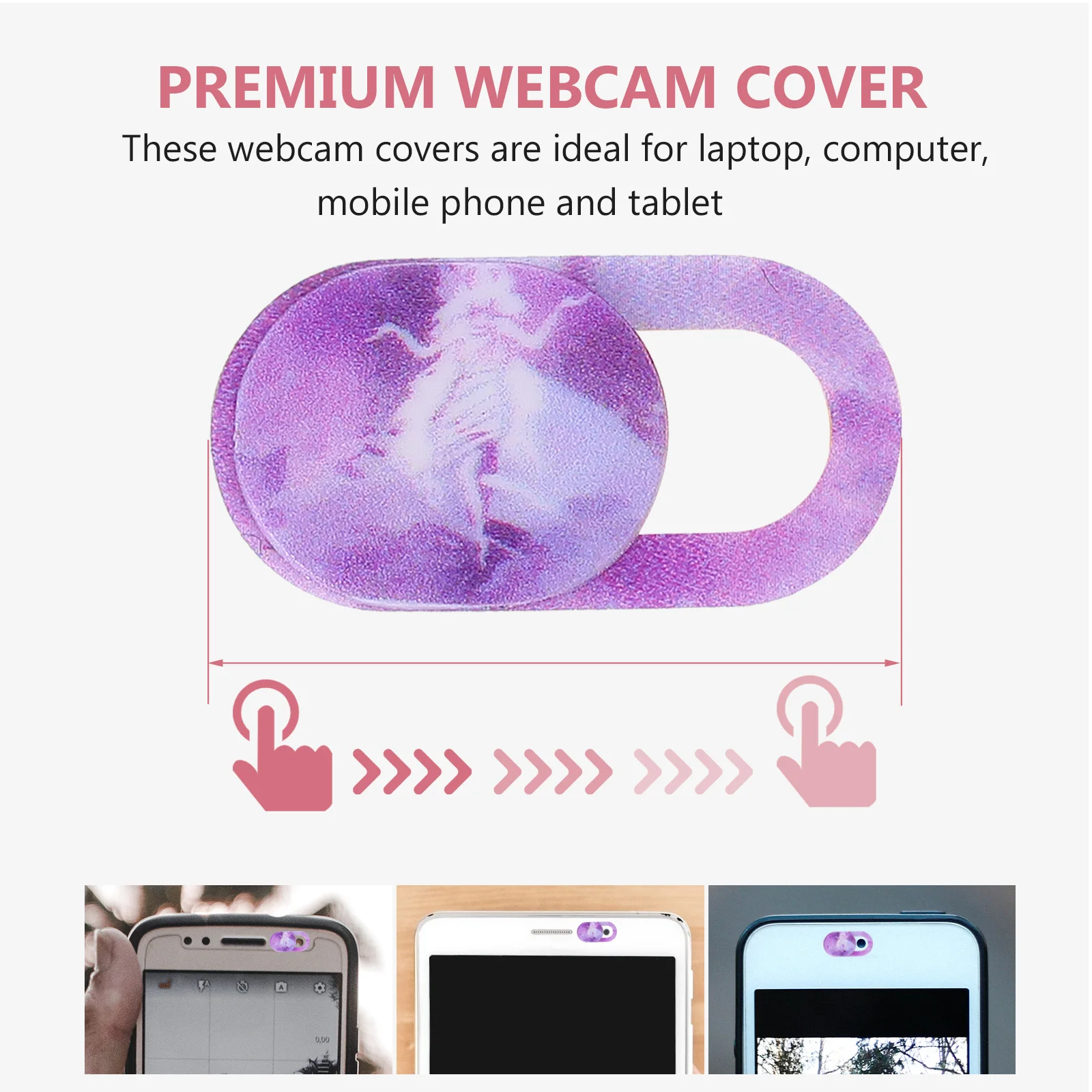 

3Pcs Creative Webcam Cover Safe Convenient Web Camera Cover for Laptop Computer Phone Camera Protector Privacy Sticker
