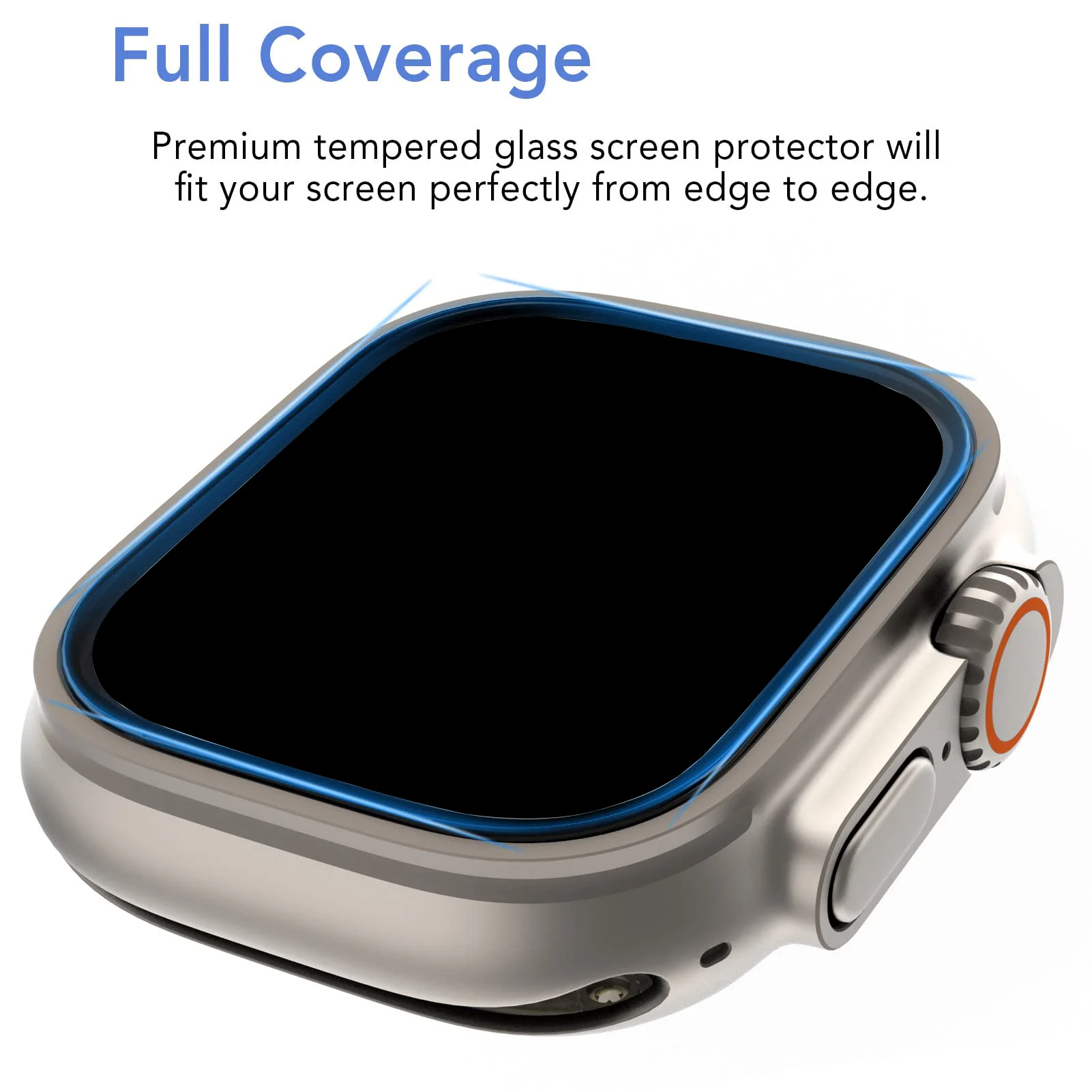 Tempered Glass Film for Apple Watch Ultra / Ultra 2 Screen Protector 49mm Anti-Scratch Waterproof HD Clear Cover for iWatch 49MM