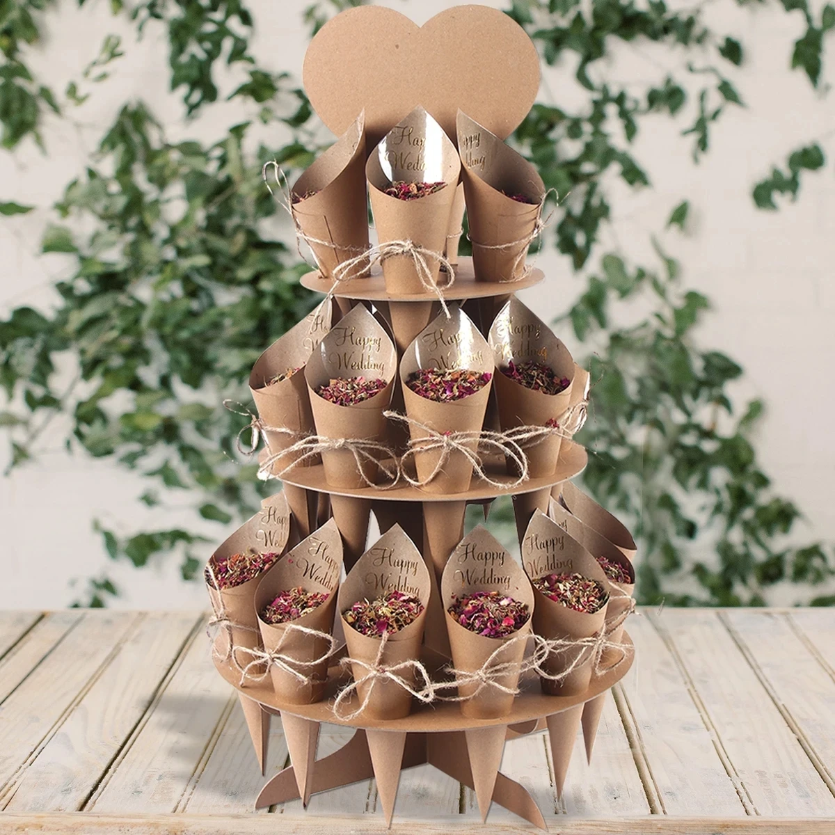 Kraft Paper Wedding confetti cones holder support For Wedding Cones Wedding Decoration Confetti Tray Cone Wedding Paper Cones