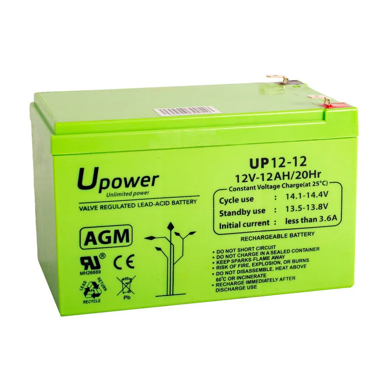 12V 12Ah UPower AGM battery for Sais toys General use and alarm systems