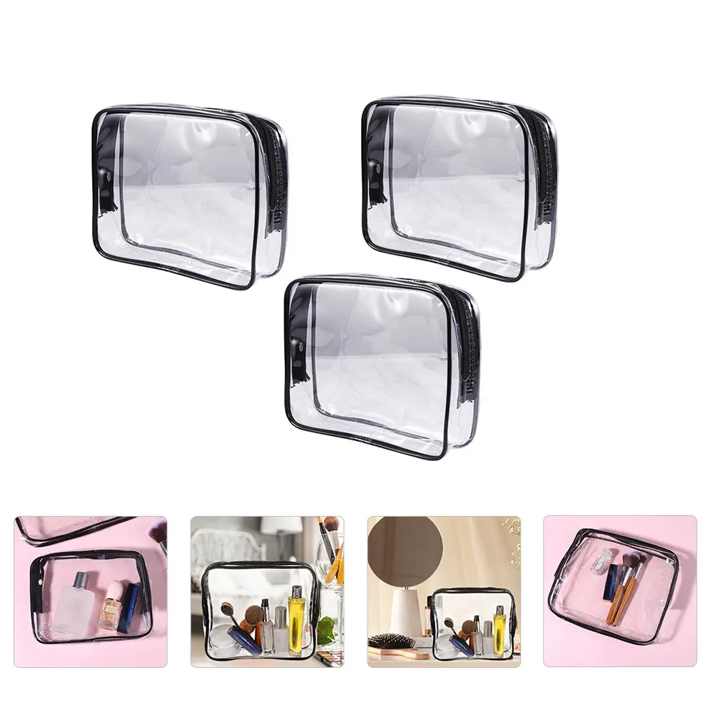 

3pcs Portable Bags Simple Outdoor Wash Travel Cosmetics Organizer For Makeup Storage Multifunctional Toiletry Dustproof