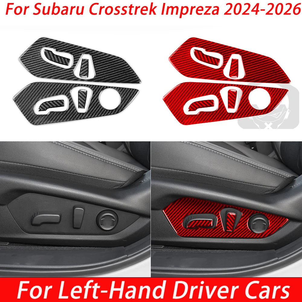 For Subaru Crosstrek Impreza 2024 2025 2026 Carbon Fiber  Seat Adjustment Panel Set Car Interiors Accessorie Decorations Sticker