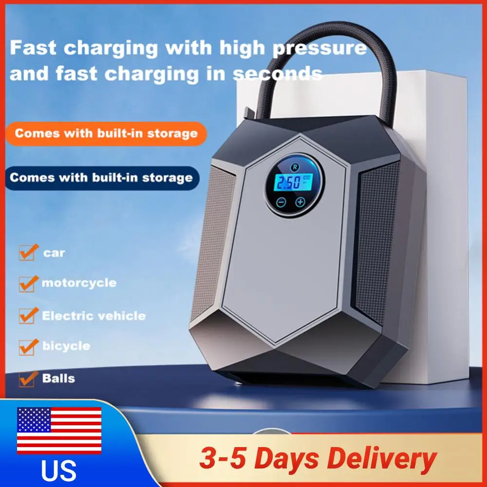 

Цифровой электрический насос для подкачки шин 12В, высокоточный автомобильный компрессор с LED-подсветкой для автомобиля и велосипеда