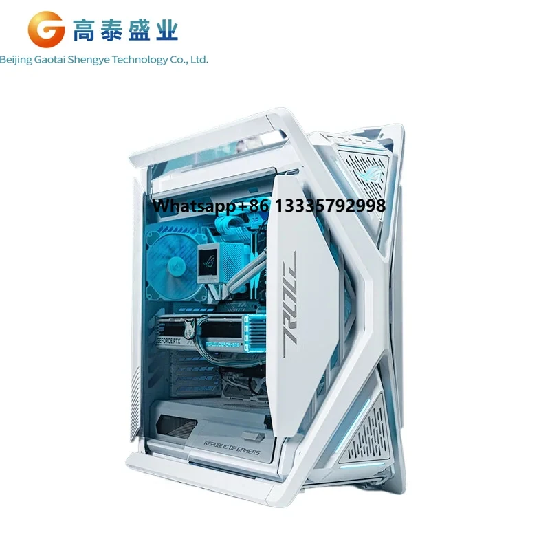 Caja de Ordenador de Escritorio para Juegos Asus Rog GR701 Hyperion, Tipo Torre, de Aleación de Aluminio Blanca