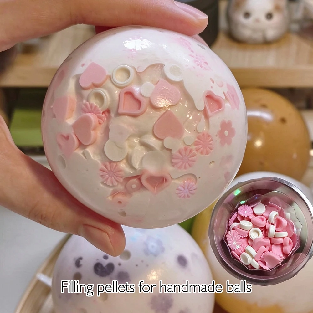 1cm Heart Shape Building Block Particles, Crunchy ASMR Fillers for DIY Squeeze Ball, Slime & Handmade Craft Supplies