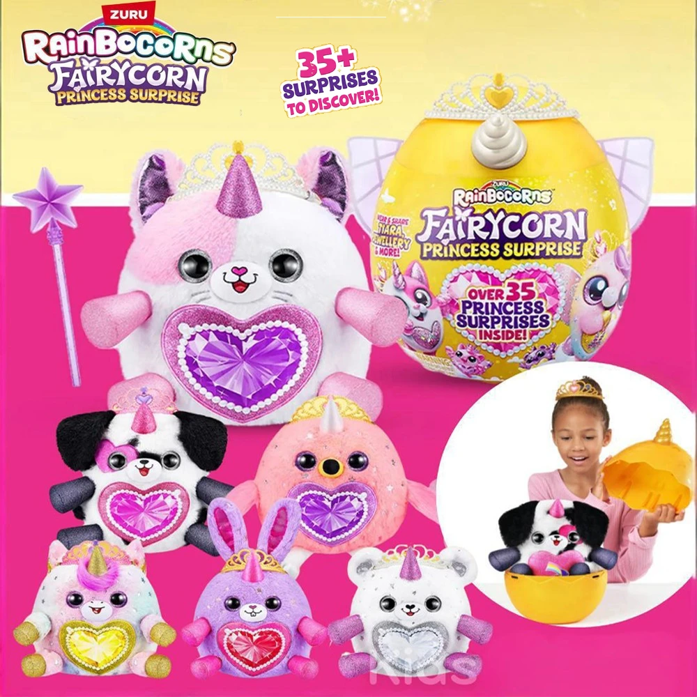 

Zuru Rainbocorns Fairycorn принцесса-сюрприз плюшевая игрушка-сюрприз слепая коробка Rainbocorns сюрприз яйцо Радужный единорог плюшевые игрушки