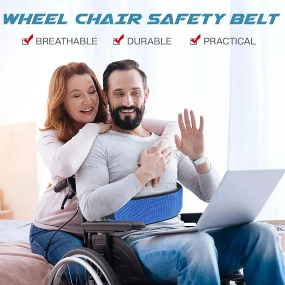 Adjustable Anti-Fall Wheelchair Seat Belt Waist Lap Restraint Strap Safety Fixing Belt for Elderly & Leg Injury Patients Care