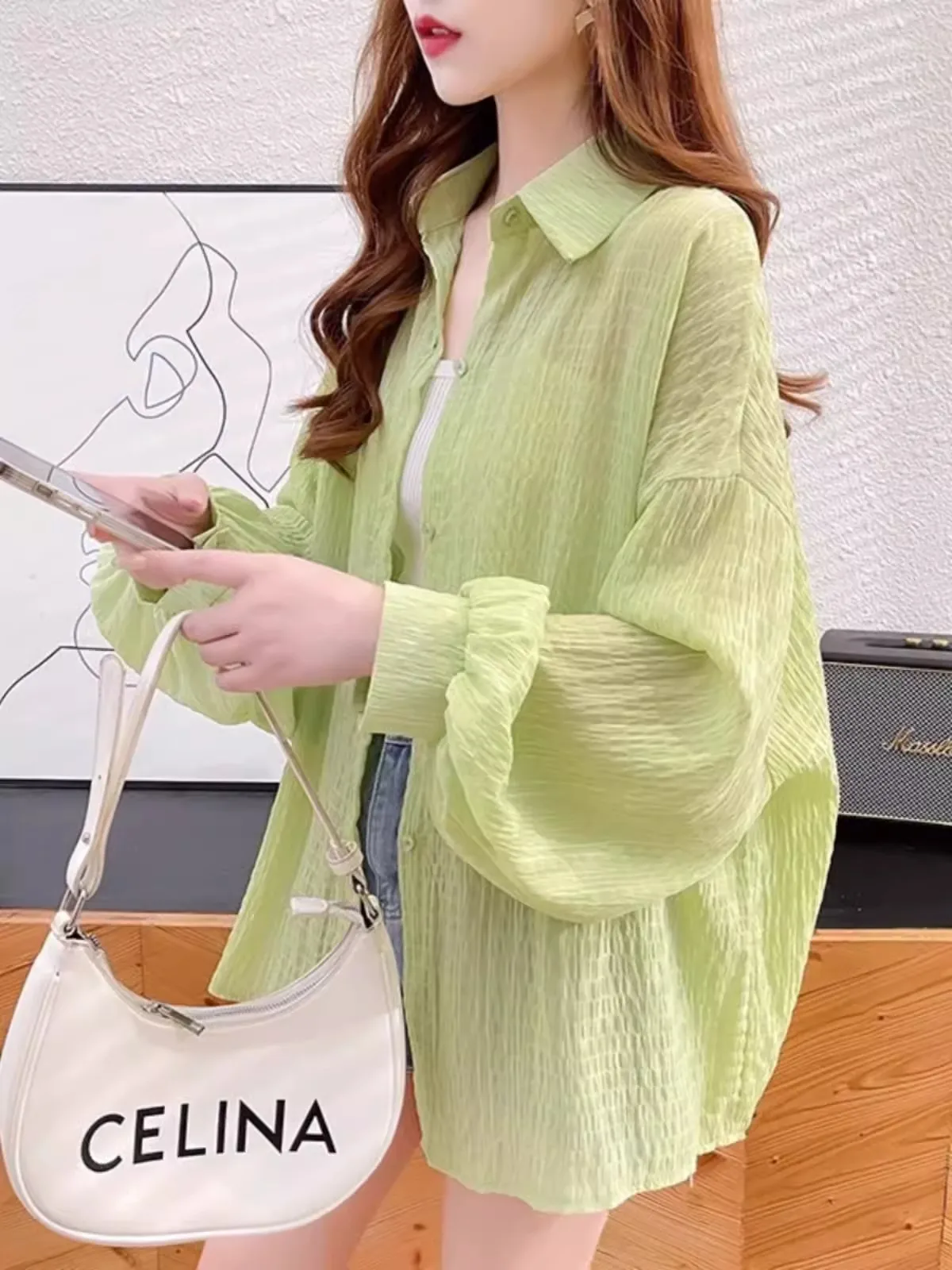 

Jackets for Women Ice Silk Breathable Sunscreen Women's Coat Summer Large Size Loose Long Chiffon Shirt Coat Jaqueta Feminina