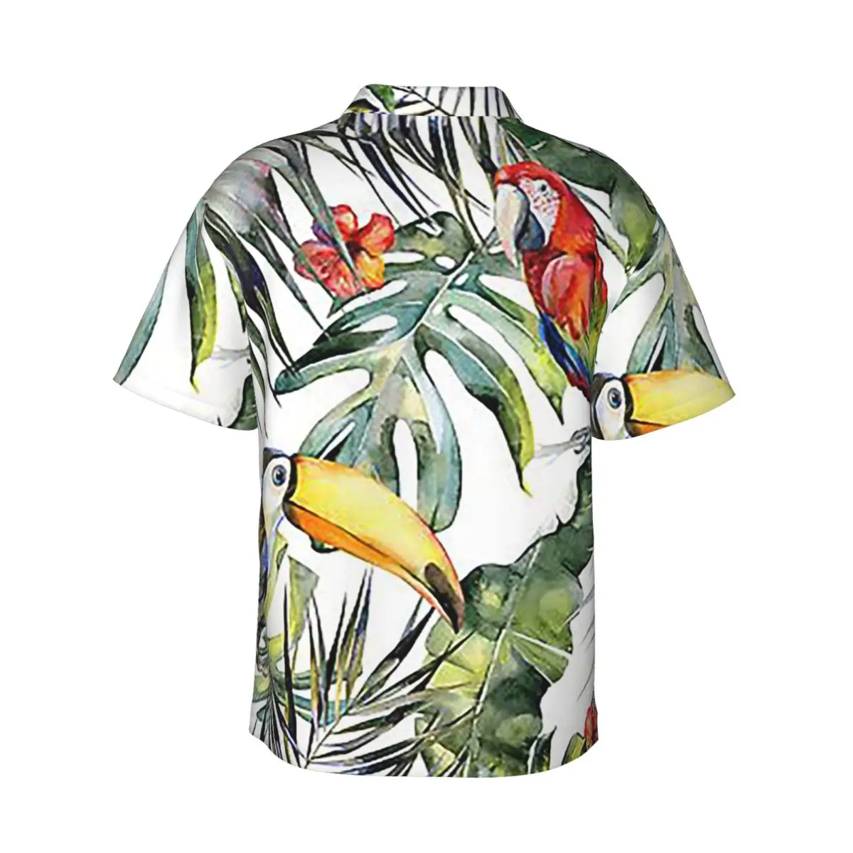 Tropical Jungle Men's Shirts Hawaiian Short Sleeve Shirt Fashion Button Tops for Summer Beach