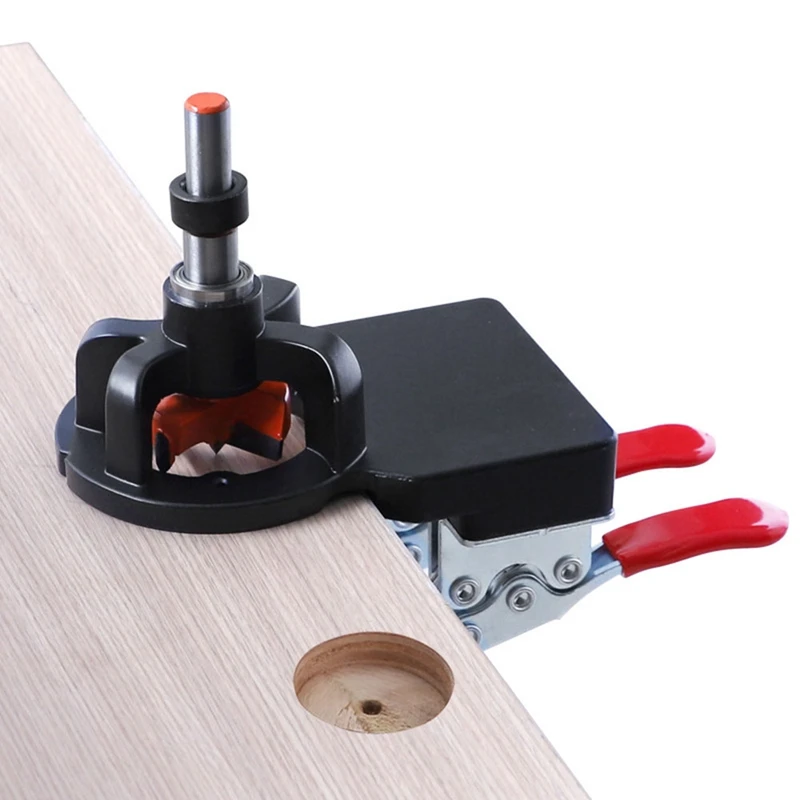 Concealed Positioning Hinge Hole Punch Door Cabinet Hinge Jig Punch Kit 35Mm Door Cabinet Hinge Jig With 2 Retaining Clips