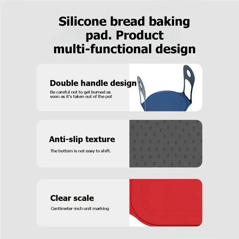For Dutch Oven Compatible 2Pcs Silicone Non-Stick Baking Sling Reusable Mat And Dough Transfer Tool For Bread Making