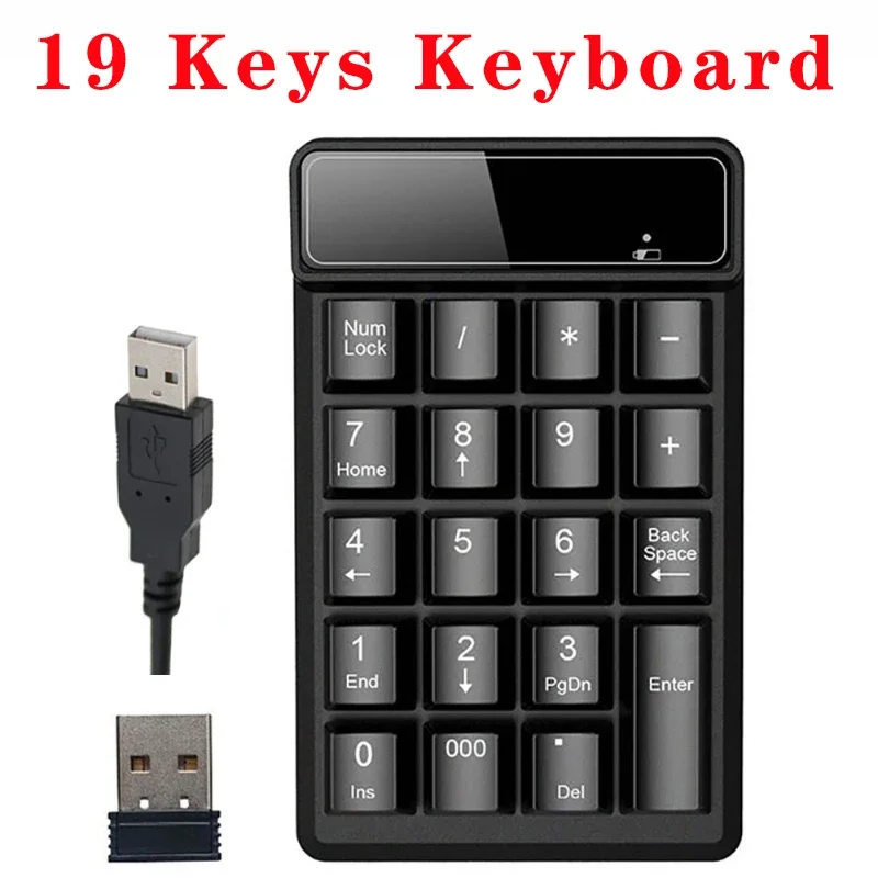 

19 Keys for Bluetooth Wireless Numeric Keyboard Mini Numpad Keys Number Pad Digital Key Board For PC Accounting Tasks Keypad