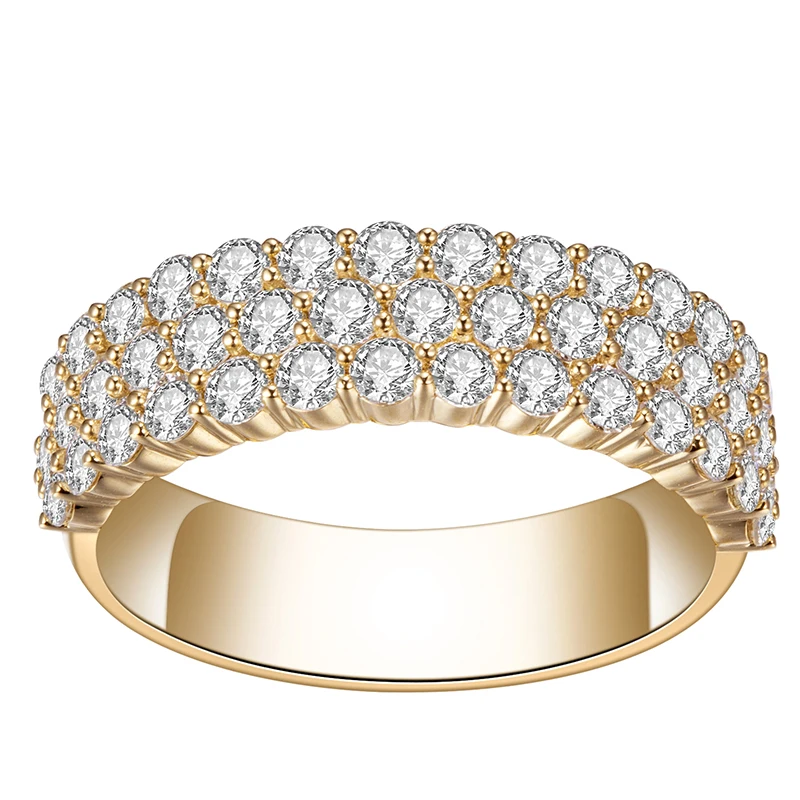 

Messi Jewelry 10k Rose Gold Fashion Jewelry Half Eternity Lab Grown Diamond Ring MS-451
