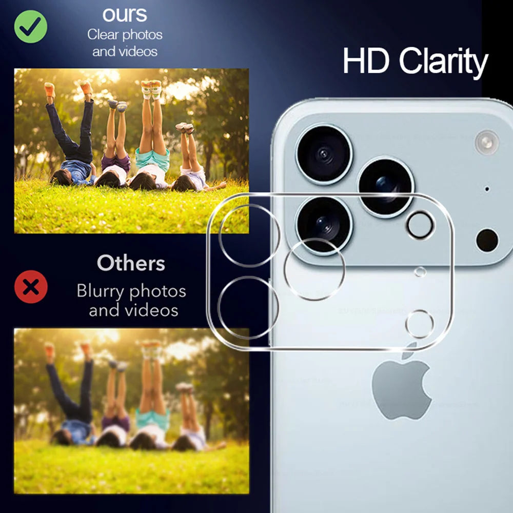 2Pcs HD Camera Protector Case For Iphone 17 Pro Max Air 17Pro 17ProMax 5G 2025 Tempered Glass Easy Installation Rear Lens Cover - náhled 6