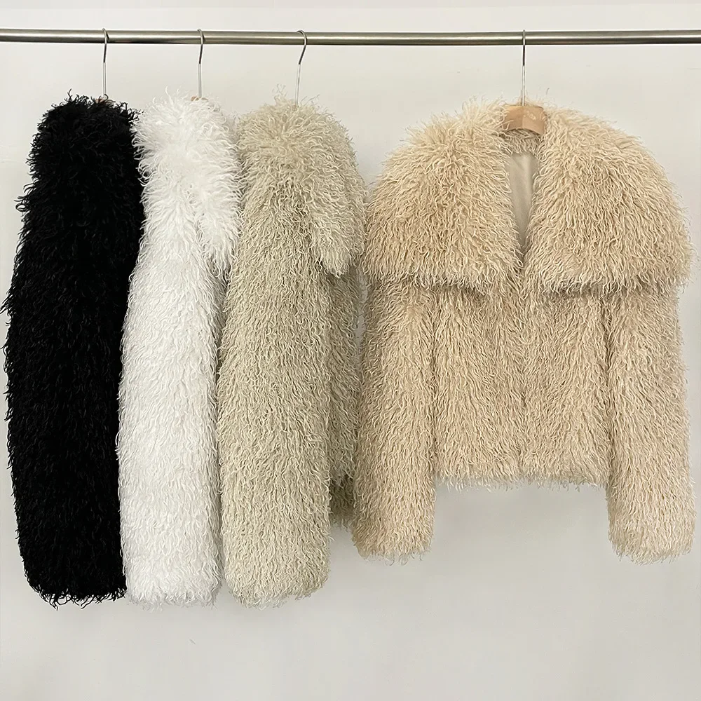 Luxury Faux Fox Fur Hooded Jacket Women 2026 Winter Fashion Artificial Fur Coat Thick Warm Elegant Long Sleeve Overcoat Top