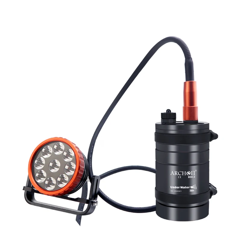 

Professional 12000 Lumen 9-LED Torch Modular 200M Waterproof Diving Light for Underwater Scuba Caving & Rescue Search