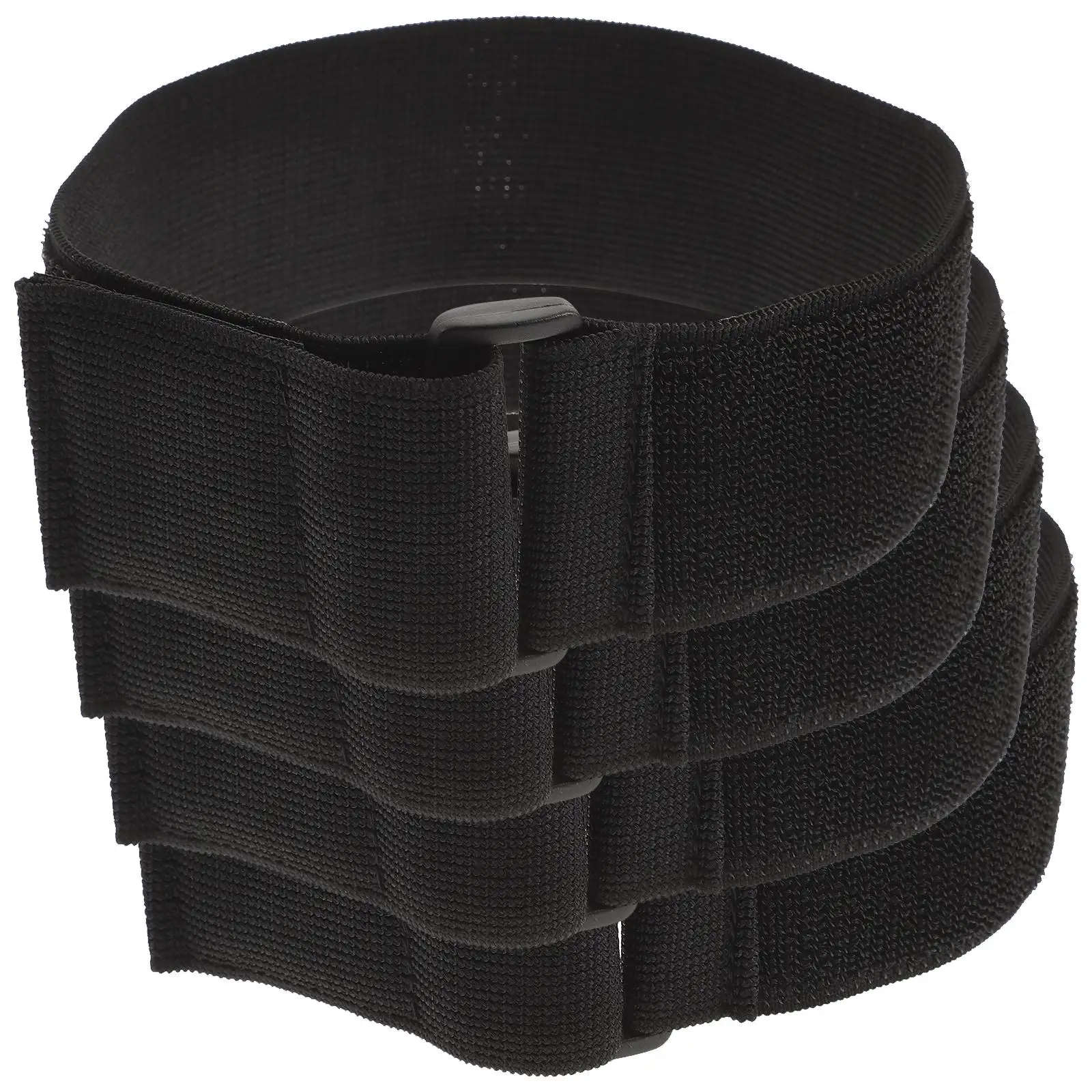 

4pcs Arm Strap Black Reusable Wide Elastic Fastening Cable Hook Loop Multipurpose Running Gear Zero Accessories